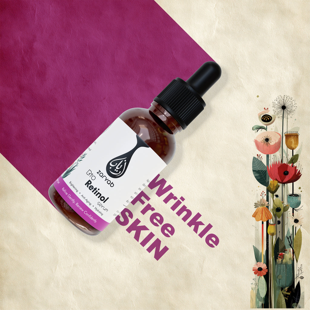 Front view of Zaryab Bio Retinol Serum, 30ml anti-aging elixir